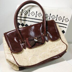 Axes Femme vintage lace bow mori lolita gyaru japanese handbag shoulderbag